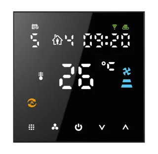 Сенсорный термостат MDV HY607AC, чёрный